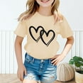 thumbnail image 2 of Summer Tops Kid Girls Cute Graphic Round Neck Short Sleeve Tee Summer Casual Shirt Cute Tops Size:10-12 Years, 2 of 5