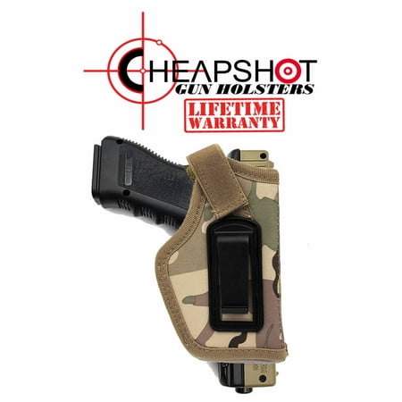 CheapShot DESERT CAMO Ballistic Nylon Every Day Carry Cordura IWB Gun Holster Concealed Carry 1911 S&W M&P Shield GLOCK 26 27 29 30 33 42 43 Springfield XD XDS Ruger LC9 Guns