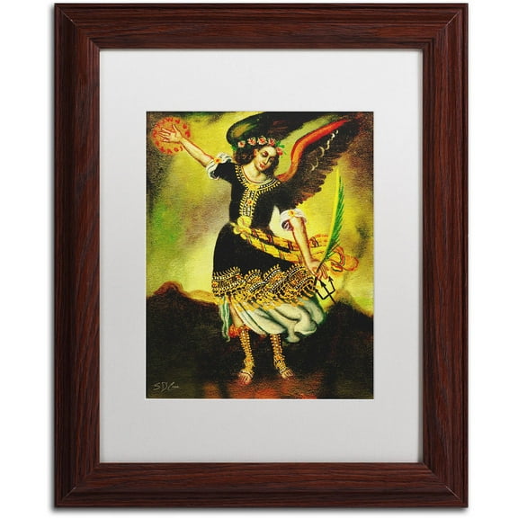 Trademark Fine Art "An Angel" Canvas Art by Masters Fine Art, White Matte, Wood Frame