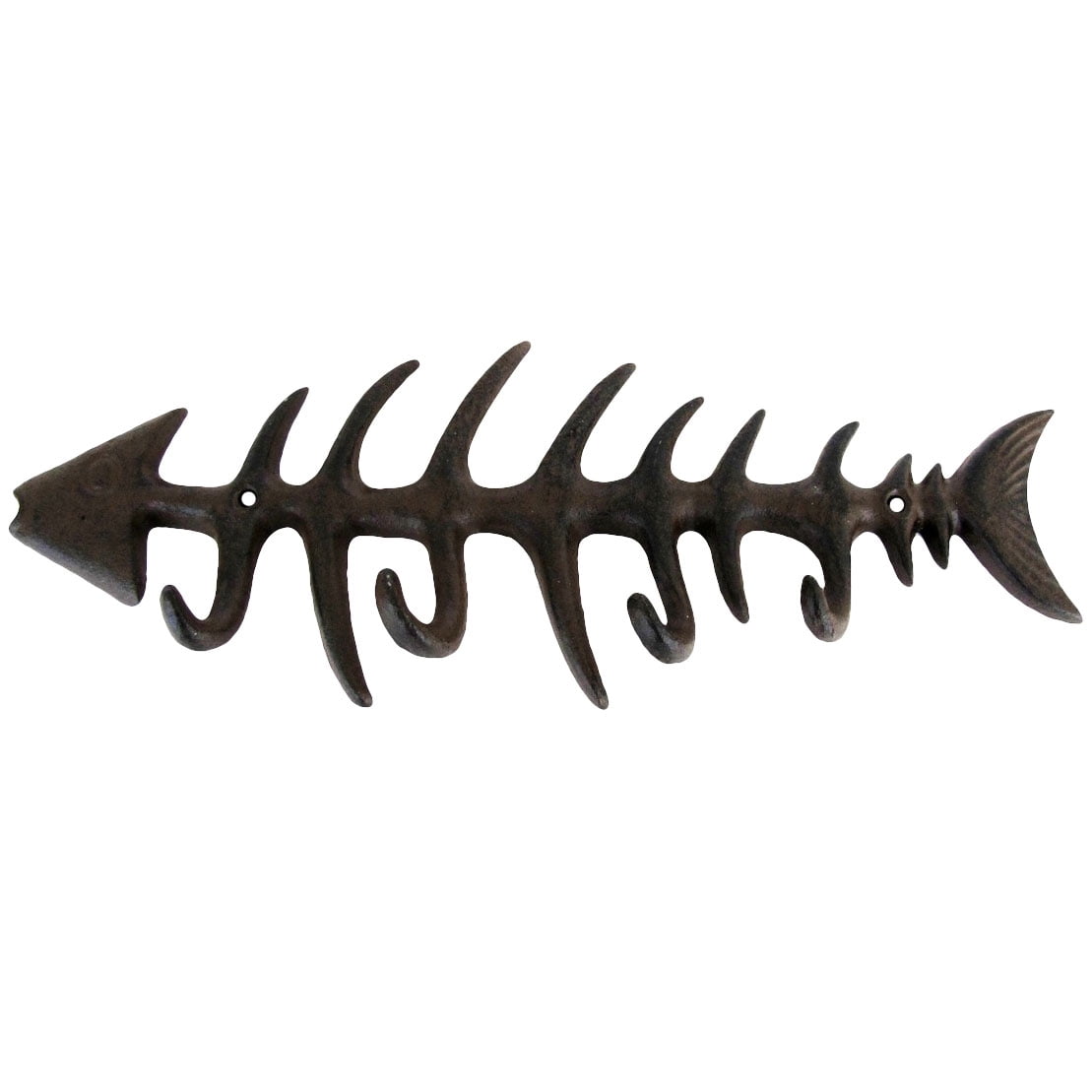 Metal Fish Scale Bone Hook Fishbone Key/Hat Wall Hooks Fishing