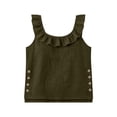 thumbnail image 7 of Womens Cute Sleeveless Tank Tops Ruffle Strap Crew Neck Blouse Cotton Linen Solid Color Camisole Dressy Outfits, 7 of 7