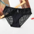 thumbnail image 7 of opolski Women Sexy Briefs See-through Lace Stitching Seamless Panties Mid-rise Solid Color Female Transparent Pantie, 7 of 7