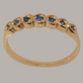 thumbnail image 3 of LBG British Made Traditional Solid 10k Rose Gold Ring with Natural Sapphire Womens Eternity Ring - 33 size options - Size 4.25, 3 of 9