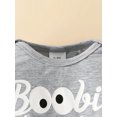 thumbnail image 5 of HWJAD Boobie Monster Outfits for Newborn Baby Boy Casual Letter Romper+ Pants+Hat 3PCS Clothes Set, 5 of 8
