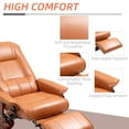 thumbnail image 5 of HOMCOM Faux Leather Manual Recliner with Swivel Wood Base, Light Brown, 5 of 8