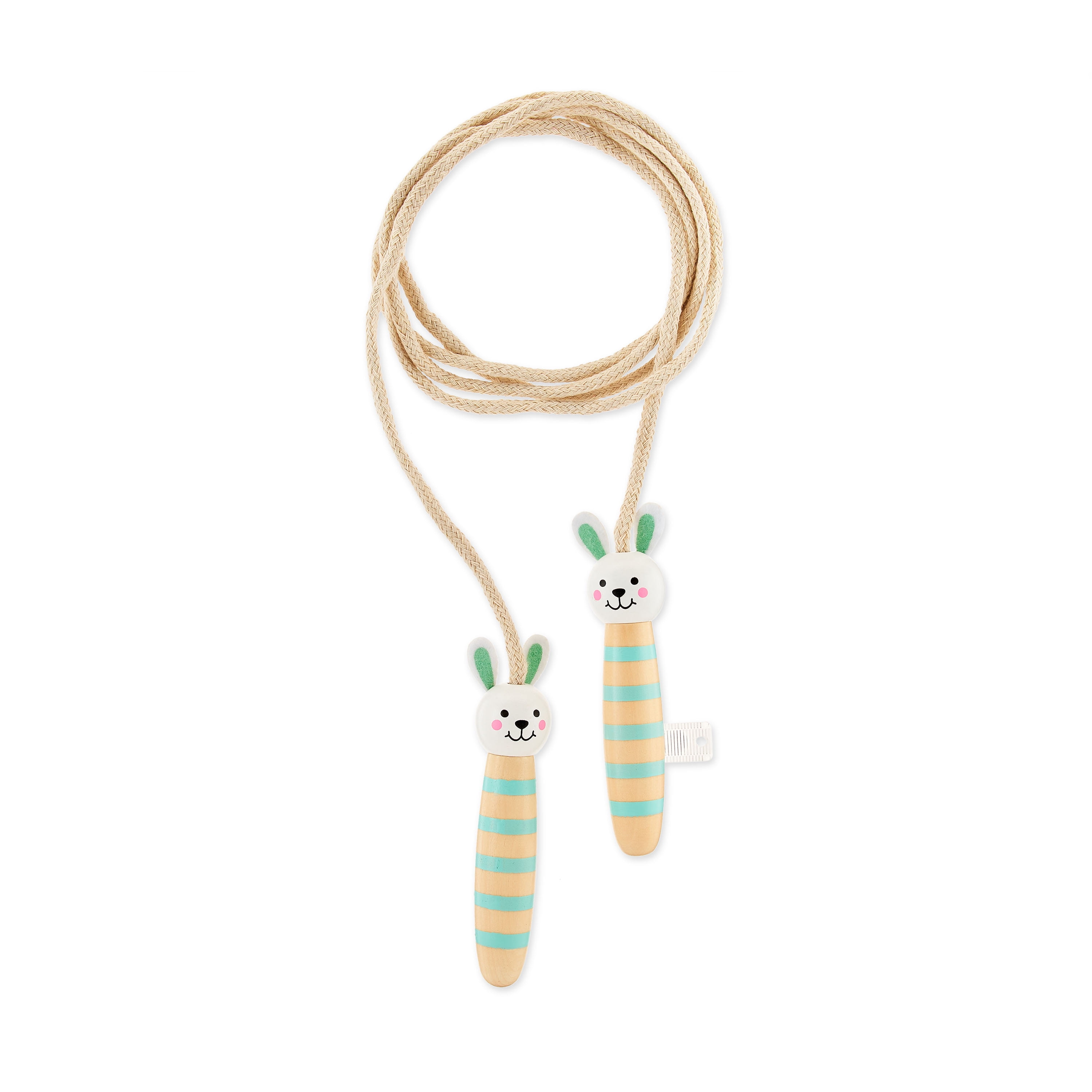 Way to Celebrate Easter Novelty Wooden Bunny Jump Rope Basket Stuffer Mint Green Color