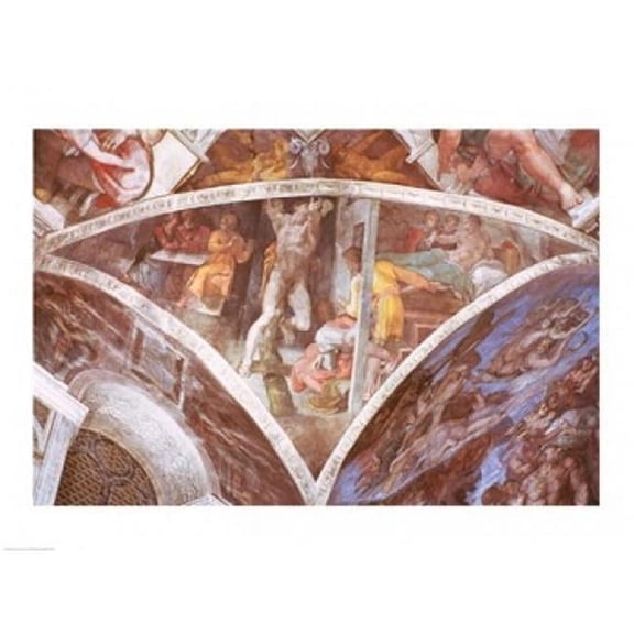 Sistine Chapel Ceiling Haman Poster Print by Michelangelo Buonarroti - 24 x 18 in.