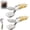 Yellow*2, variant on Stainless Steel Bear Pancake Griddle Clip, 2-in-1 Cute Bear Spatula Tongs with Locking Clip Thickened Handle Grill, Multifunctional Kitchen Tool for Steak, Eggs, Pancake