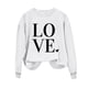 thumbnail image 3 of Penkiiy Camisetas Día de San Valentín Mujeres Amor Corazón Rojo Sudadera gráfica de manga larga Cuello Crew Valentines Tops XS Blanco, 3 of 4