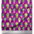 thumbnail image 1 of Soimoi Purple Japan Crepe Satin Fabric Cactus With Conical Pot Tree Print Fabric by Yard 42 Inch Wide, 1 of 3