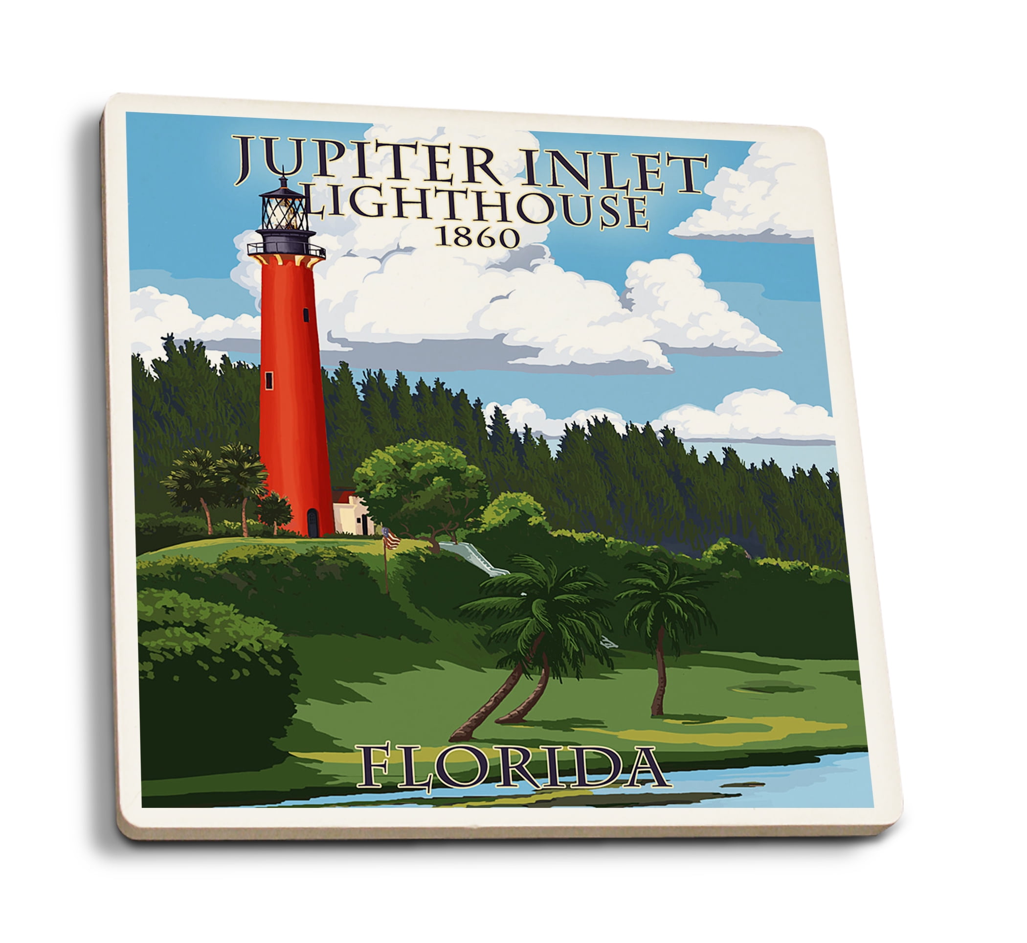 Jupiter, Florida, Jupiter Inlet Lighthouse (Absorbent Ceramic Coasters Set of 4 Matching Images