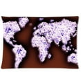 thumbnail image 1 of BOSDECO Green Leaves Color World Map Background Pillow Cases 20x30 inches Two Sides Print, 1 of 1