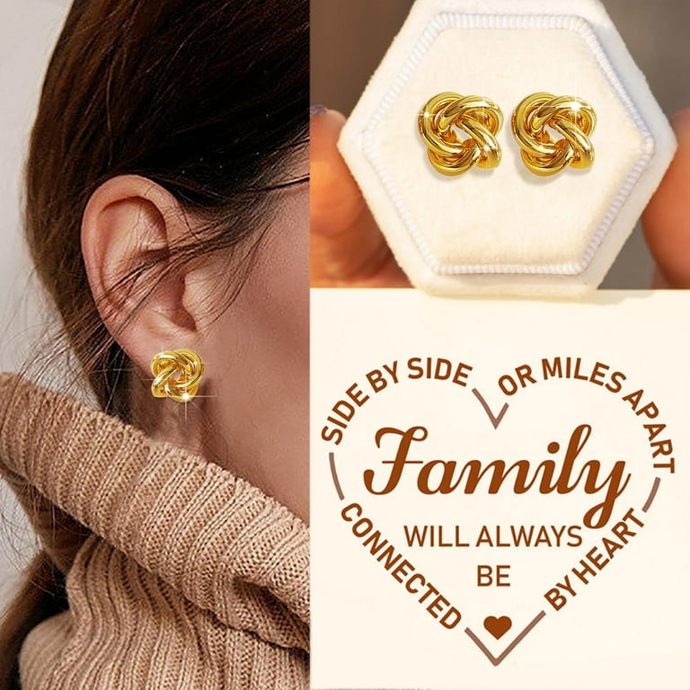 Frehsky stud earrings for women Personality Knot Earrings Female