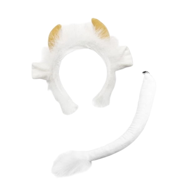 Conjunto de orejas y cola de vaca, diadema con aro y orejas de vaca para actuaciones en festivales y escenarios. 2 piezas
