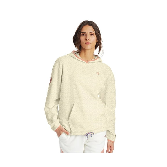 Champion Explorer Fleece Pullover Womens Active Hoodies Size L, Color: Chalk White
