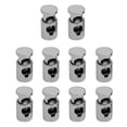thumbnail image 2 of 10 piezas de cuerda de cuerda de metal con cerradura de bloque único resorte de palanca de parada gris Sunnimix El cordón del barril bloquea el tapón, 2 of 8