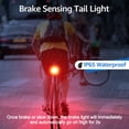 thumbnail image 2 of Smart Bike Tail Light, Bike Brake Sensing Rear Lights, Bike Wireless Anti Theft Alarm, IP65 Waterproof, USB Rechargeable, 110db loud, Automatic Brake Light with Remote Fits on Any Road Bicycle, 2 of 8