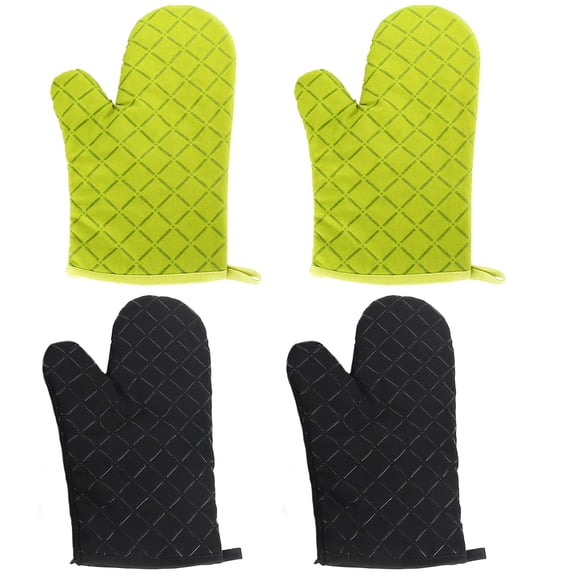 4 Pcs Silicone Sleeves Heat Resistant with Non-Slip Design, Silicone Oven Mitts Pair in Classic Style, Perfect for Baking and Grilling, Includes Hook for Easy Hanging