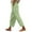Mint Green, variant on MNCEKFOD Casual Pants for Women Side Buttons High Waisted Wide Leg Slacks with Elastic Drawstring Modern Fit Leisure Trousers Beige L