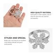 thumbnail image 2 of MasteelfCA 4Pcs Christmas Snowflake Napkin Ring Creative Rhinestone Napkin Holder for Home, 2 of 7