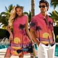 thumbnail image 2 of KUIFORTI Couple Matching Outfits Sunset Palm Trees Spring Womens Dresses Sleeveless Flowy Dress Button Down Shirt Men Short Sleeve Shirts with Soft Fabric Fit for Honeymoon Trip, 2 of 7