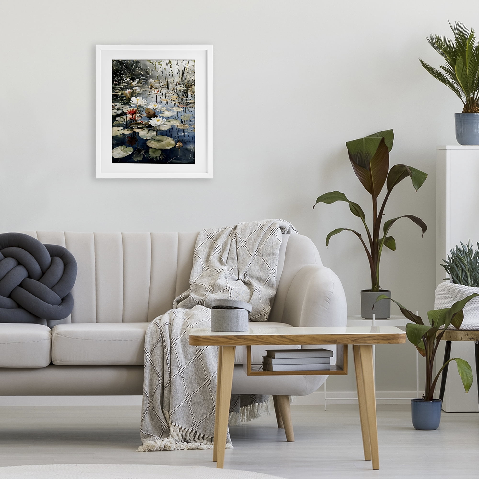 Stupell Industries Lily Wonder Pond White Framed Print Under Glass, design by Franklyn Gregory