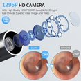 thumbnail image 2 of Ear Wax Remover Camera, Ear Cleaner Wireless Otoscope 1296P FHD, 3.9mm Lens, 6 LED Lights, IP67 Waterproof Endoscope for iPhone Android Smart Phones, with 4 Ear Spoons and 8Pcs Earwax Removal Kit, 2 of 7