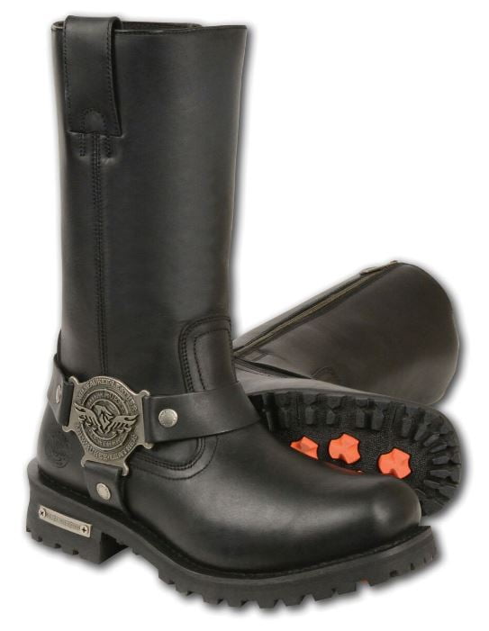 black mens square toe boots