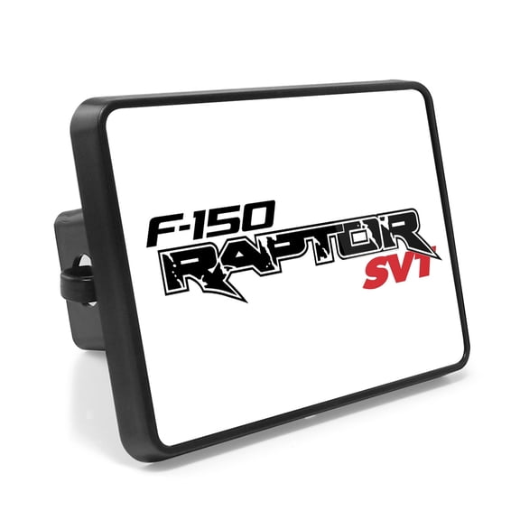 Ford Raptor SVT UV Graphic White Metal Face-Plate on ABS Plastic 2 inch Tow Hitch Cover