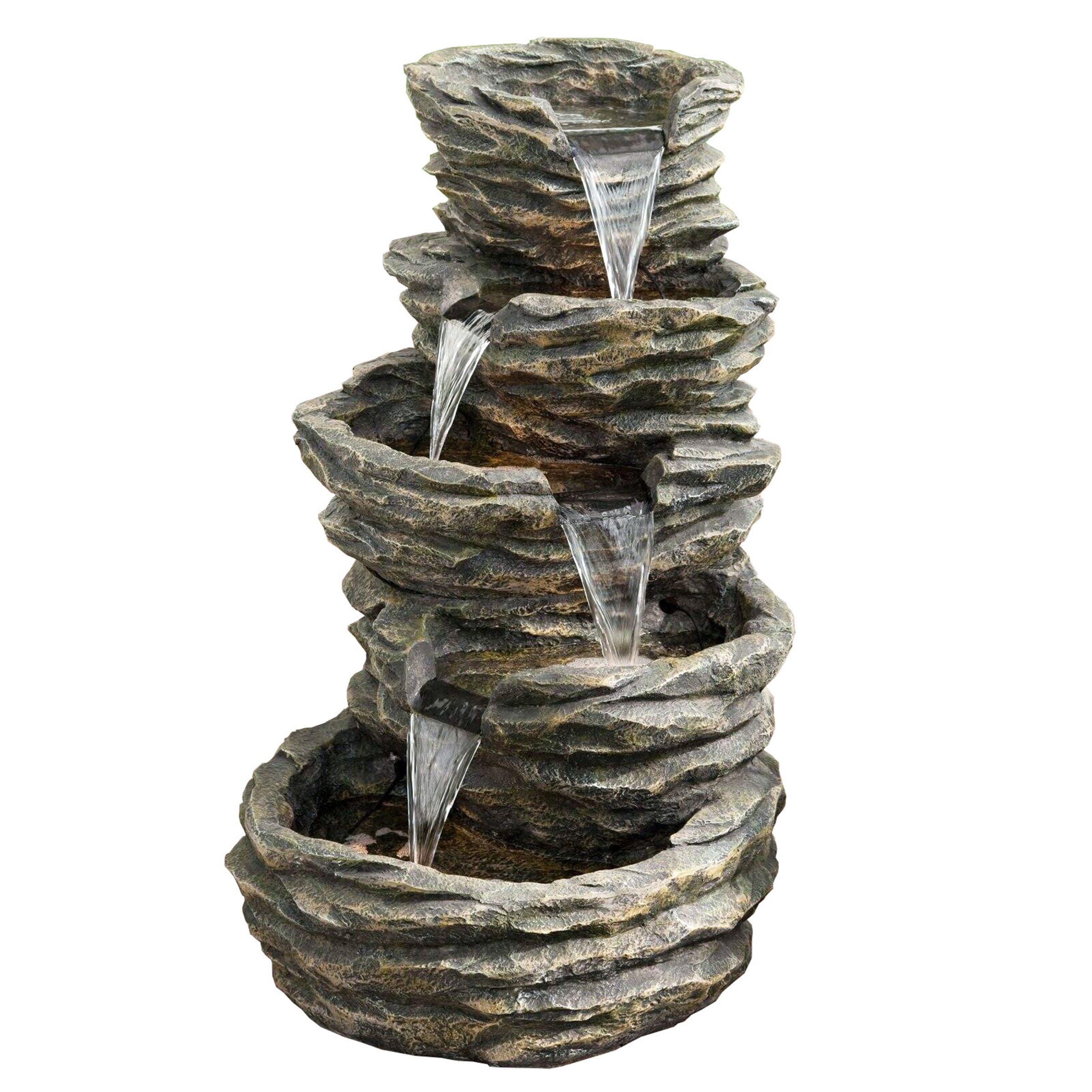 Alpine Five-Level Rock Waterfall Indoor/Outdoor Fountain - Walmart.com ...