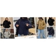 thumbnail image 5 of PUWEI Women's Casual Cropped Peacoat Wool Blend Single-Breasted Fall Winter Short Jacket Outwear, 5 of 7