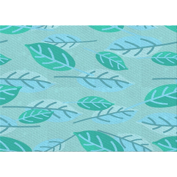 Ahgly Company Indoor Rectangle Patterned Blue Turquoise Green Area Rugs, 5' x 8'