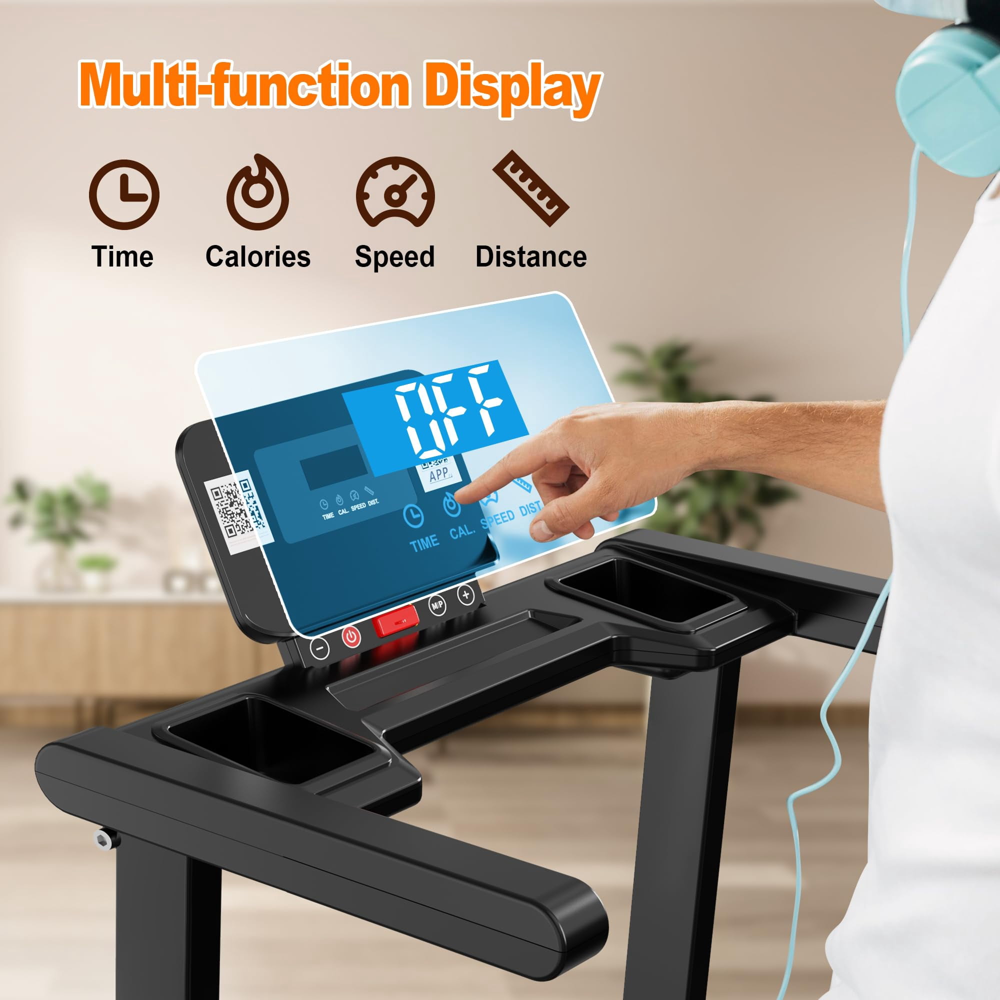 FYC Foldable Treadmill for Home, Electric Folding Treadmill with 300 lb Capacity, APP Control, Compact Design