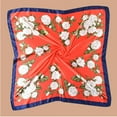 thumbnail image 3 of ZQUUVOU Women's Silk Satin Hair Scarf Botanical Leaf Print Vintage Large Square Bandana Neck Scarf Shawl Head Wrap Red, 3 of 5