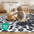 thumbnail image 4 of ODIKA 8'x10' Washable Area Rug Durable, Non-Slip Spotted Marbled Abstract Patchwork Bold Motif Cow Inspired Snack Playful for Living Room, Under Sectional, Family, 4 of 7