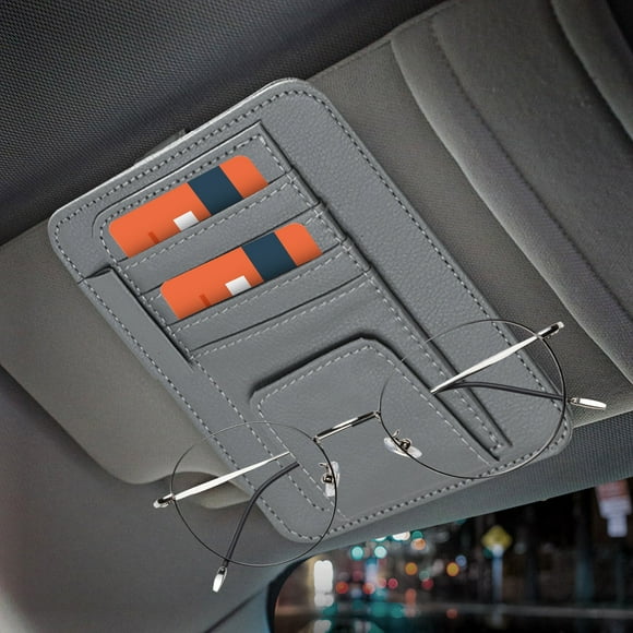 Gafas de sol para coche, gafas de sol con visera, gafas de sol de cuero para coche, clip magnético para gafas de sol, portátiles, plegables, montura de metal, para oficina