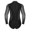 thumbnail image 2 of Yeahdor Mens Shiny Rhinestone Mock Neck Latin Tango Dance Bodysuit Figure Skating Performance Leotard Black M, 2 of 7
