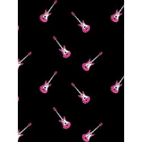 Rocker Electric Guitar Removable Vinyl Wallpaper by Barbie - Peach