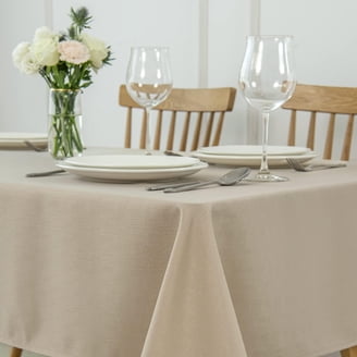 Hiasan Faux Linen Tablecloth – Wrinkle & Stain Resistant Rectangle Table Cover For Dining, Parties, Kitchens | Machine Washable