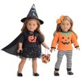 thumbnail image 1 of Set de disfraces Sweet Dolly Halloween Pumpkin Witch para muñecas de 18 pulgadas, 1 of 5