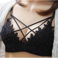 thumbnail image 2 of Tao Tao Women's Lace Flower Embroidery Bra Fashion Underwear Comfortable Seamless Adjustment Bra Women's Wireless Bra Underwear Black 85A, 2 of 3