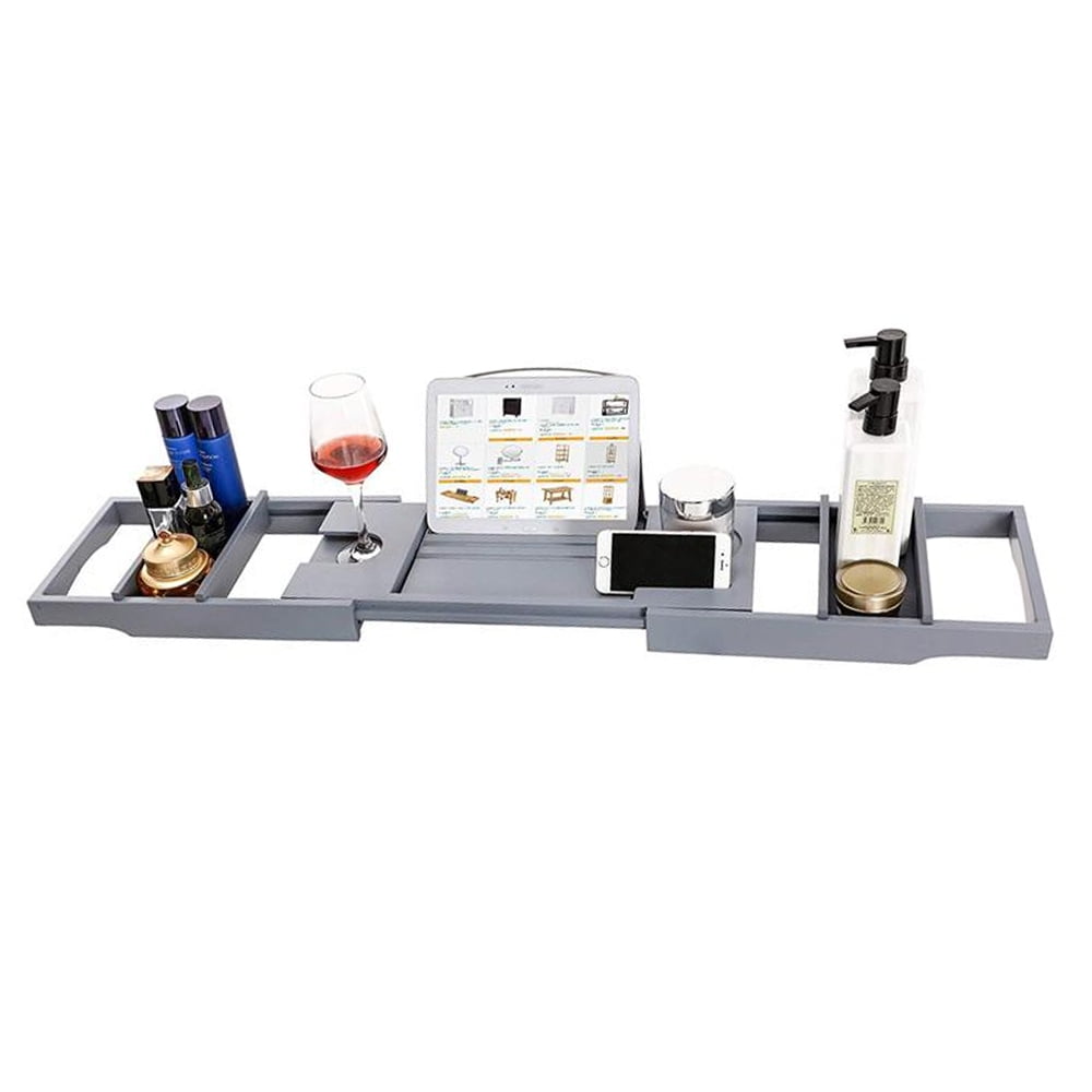 SHZMJL Plateau de Baignoire Extensible - Organiseur de Salle de Bain Réglable et de Rangement pour Serviette, Bougies, Livre, Vin, Douche et Accessoires SHZMJL Plateau de Baignoire Extensible - Organiseur de Salle de Bain Réglable et de Rangement pour Serviette, Bougies, Livre, Vin, Douche et Accessoires