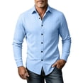 thumbnail image 2 of Aimik Men's Textured Knit Button Down Shirt Slim Fit Long Sleeve Turndown Collar Casual Shirt for Smart Casual Outfits, 2 of 5