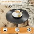 thumbnail image 4 of Carved Drink Table, Round Small Side Table for Small Spaces, Modern Accent Tables, End Tables with Carved Top & Base for Living Room, Bedroom, Corners, and Office (Black, 11.81 inch), 4 of 8
