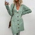 thumbnail image 4 of SWSMCLT Women's Long Sleeve Cardigan Sweater Deep V Neck Button Long Outerwear Knit Winter Soft Fall Fashion Warm Green X-Large, 4 of 4