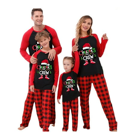 

Ma&Baby Christmas Family Pajamas Matching Sets Plaid Xmas Sleepwear for Mens Womens Kids PJs