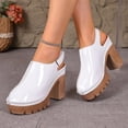 thumbnail image 6 of White Heeled Sandals For Ladies Slip On Casual With Closed Toe Design Thick Heel And Thick Sole For Summer Outings And Casual Wear Size 37, 6 of 9