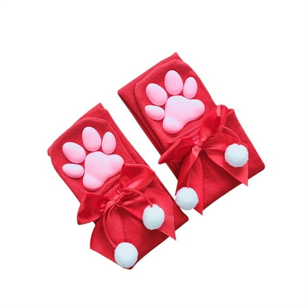 

TFFR Girls 3D Cat Claw Cushion Silk Thigh High Stockings Lolita Role Play Looks Accessories Socks