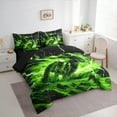 thumbnail image 4 of Manfei Boys Dirt Bike 7pcs Bedding Comforter Set,Outdoor Extreme Sport Queen Bedding Sets,Black Green Queen Sheet Sets Teens,Ultra Soft Home Decor Reversible, 4 of 9