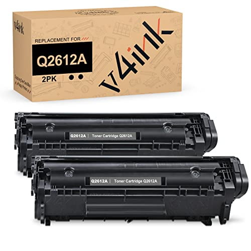 V4ink 12A Compatible Toner Cartridge Replacement for HP 12A Q2612A, 2-pack